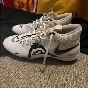 Nike Alpha White and Black Sports Cleats